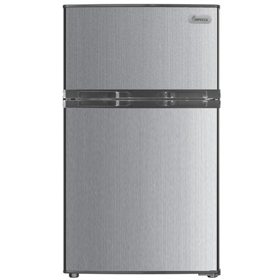 Impecca 3.1 Cu. Ft. Double-Door Refrigerators, Stainless Steel