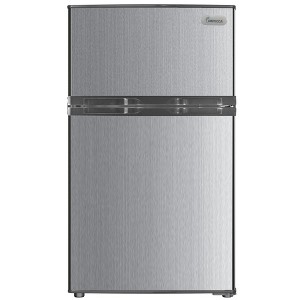 Impecca 3.1 Cu. Ft. Double-Door Refrigerators, Stainless Steel - 1 of 4