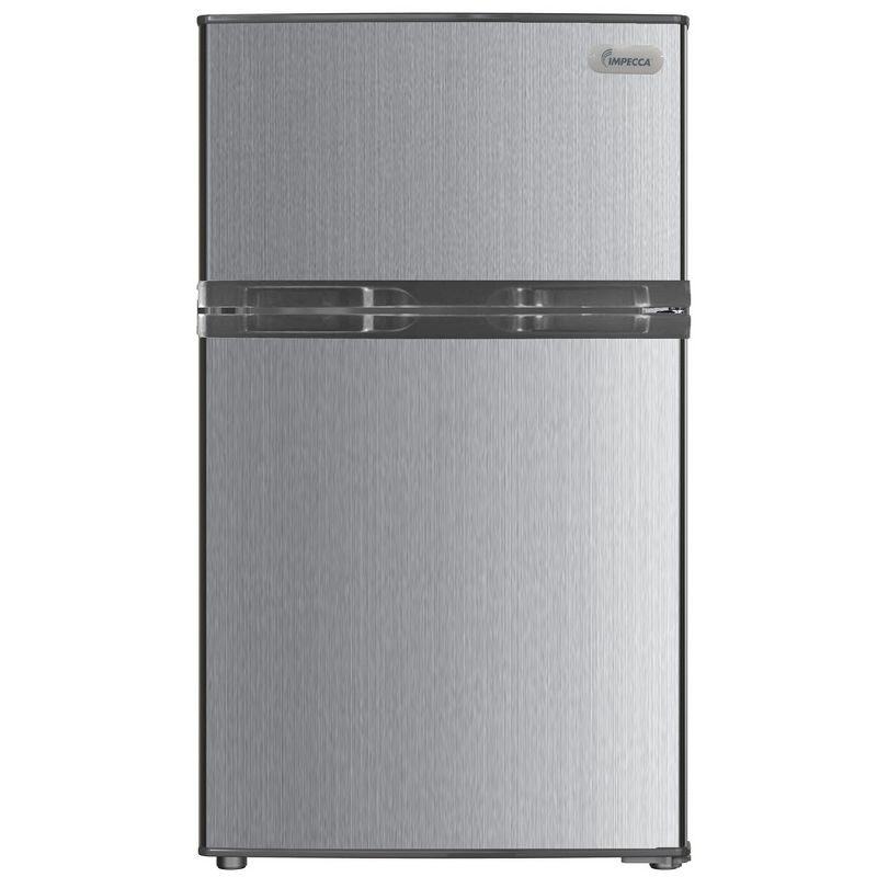 Impecca 3.1 Cu. Ft. Double-Door Refrigerators, Stainless Steel, 1 of 6