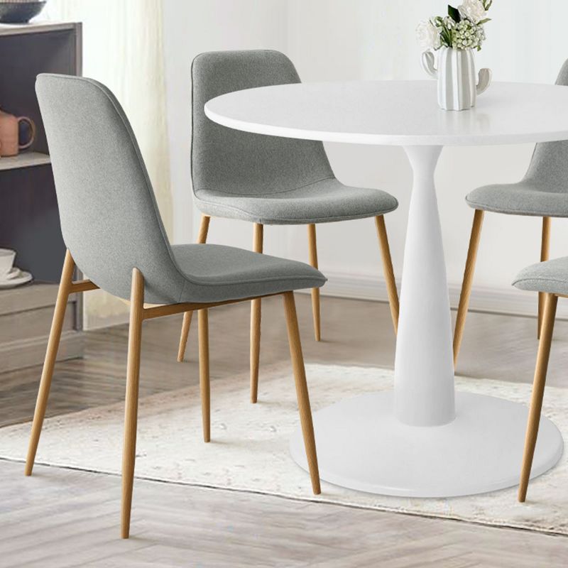 Haven+Oslo Small Dining Table And Chairs,5 Piece Round Table Set With 4 Upholstered Chairs Oak Legs-The Pop Maison, 5 of 9