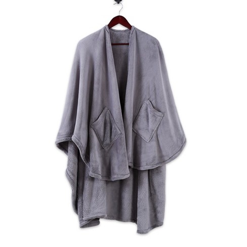 Plush Wrap Blanket Gray - Better Living : Target
