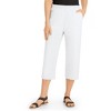 Collections Etc Versatile Women's Pull-On Elasticized Waist Twill Capris - 2 of 4