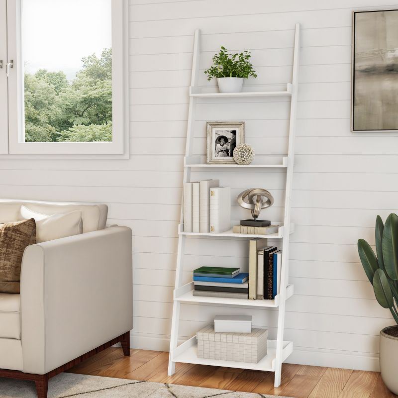 Lavish Home 5-Tier Freestanding Wood Ladder Bookshelf for Storage, 5 of 9