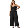Agnes Orinda Women's Plus Size Full Length Cami Sleeveless Palazzo Jumpsuits - 3 of 4