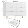 TROPOW Fluted Wood Dresser 6 Drawers Dresser for Bedroom, Large Modern Chest of Drawers, for Bedroom, Living Room, Hallway, Entryway, Green and Oak - 2 of 4