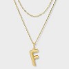 14K Gold Dipped Cubic Zirconia Duo Initial Multi-Strand Necklace - A New Day™ Gold - 2 of 4