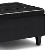 NicBex Small Coffee Table Ottoman with Storage, Transitional Foot Stools Ottoman with Stitched Tufting Detail for Bedroom, Living Room, Black - 3 of 4