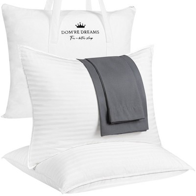 Set of 2 Cooling Down Alternative Gel Fiber Bed Pillows With 100% Cotton Cover, Pillow Cases Included. Standard Size - Gray
