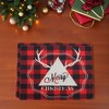 Unique Bargains Christmas Place Mats Linen Red Black White 13"x17.7" 2 Pcs - 2 of 4