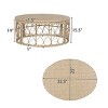 Patio Wicker Oval Side Table,Polyethylene Rattan Woven Living Room Coffee Table,Farmhouse Rattan Coffee Table With Loop Design-Coolbibila - 4 of 4