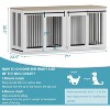 71" Heavy Duty Wooden Dog Kennel Furniture for 2 Dogs w/ Divider & 2 Trays - Dual-Purpose Double Dog Crate Indoor TV-Stand Cabinet - 4 of 4