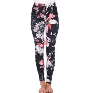 Women's One Size Fits Most Printed Leggings - One Size Fits Most - White Mark - 1 of 3