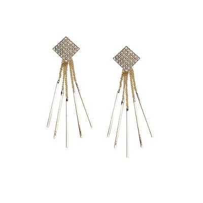 Women's Dangling Drop Earrings - Champayne Gold