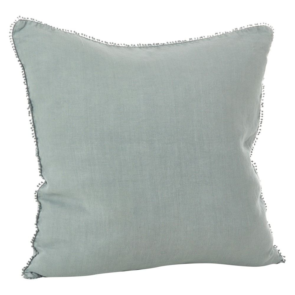 Photos - Pillow 20"x20" Oversize Pom-Pom Design Square Throw  Gray - Saro Lifestyle