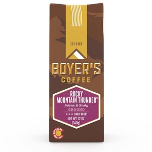 Boyer's Coffee Rocky Mountain Thunder Dark Roast Ground Coffee - 12oz - 1 of 4