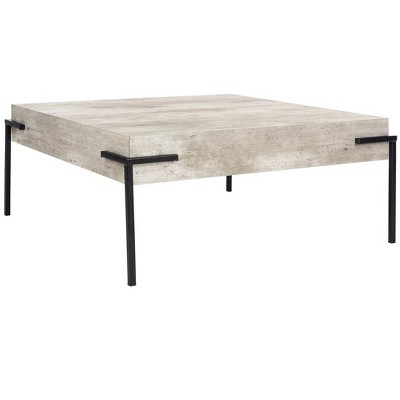 Eli Light Gray Faux Concrete Square Coffee Table