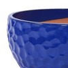 Angel Sar 3 Pack Glossy Blue Ceramic Pots for Plants with Beautiful Texture, Modern Flower Pots for Indoor Plants Filled with Drainage Holes - 4 of 4