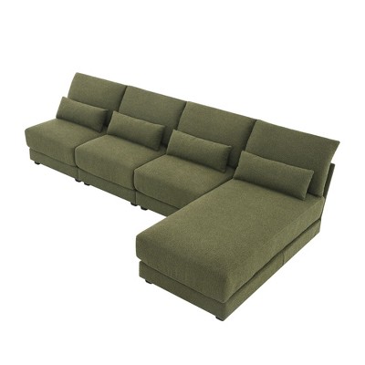 NicBex Modern 120" Sectional Sofa Modular L Shaped Sofa Couch with Reversible Chaise for Living Room Apartment