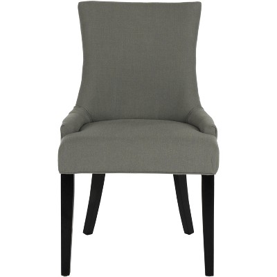 Elegant Gray Linen Upholstered Parsons Side Chair with Birch Legs
