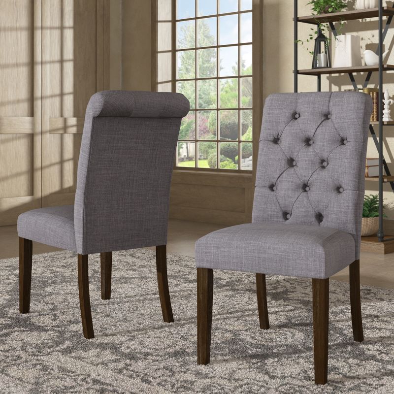 Set of 2 Gramercy Tufted Rolled Back Parsons Chairs - Inspire Q, 2 of 9