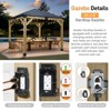 Aoodor 10 x 10 ft Wooden Frame Gazebo with Galvanized Metal Hardtop Roof, Outdoor Patio Gazebo with Charging Socket - 4 of 4
