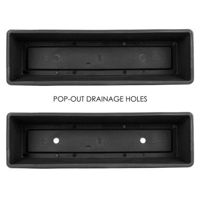 Black 24-Inch Resin Outdoor Window Box Planter