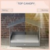 Sapphtopaz Indoor/Outdoor Dog Bed with Wicker Canopy Rattan Pet House with Removable Cushion&Elevated Bottom Shade Dog Bed Lounge for Small Dogs - 4 of 4