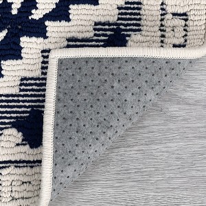 Accent Area Rug, Medallion Floral Front Door Mat, Vintage Textured Rugs for Living Room,Bedroom Non Slip Throw Rug,Non-Shedding Kitchen Rug - 1 of 4