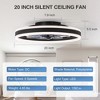 Airsurfer 20" Flush Mount Ceiling Fan with Light and Remote Control 6-Speed DC Motor Ceiling Fan with 3-Color Dimmable LED Ring Light - 3 of 4