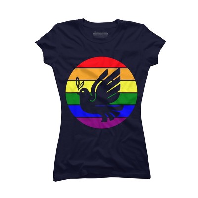 Design By CreativeHT Humans Dove Olive Branch Rainbow Pride By CreativeHT T-Shirt
