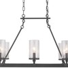 Progress Lighting Gresham 8-Light Chandelier, Graphite Finish, Seeded Glass Shades - 4 of 4