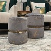 Comfortable Round Upholstered Storage Ottoman - 3 of 4