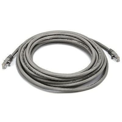 Monoprice Cat6 Ethernet Patch Cable - 20 Feet - Gray | Network Internet Cord - RJ45, Stranded, 550Mhz, UTP, Pure Bare Copper Wire, 24AWG