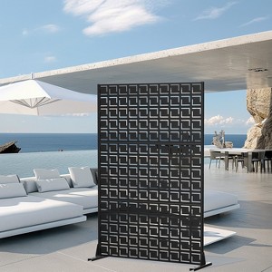 SpassWay 72"H x 47"W Outdoor Metal Garden Trellis Privacy Screen Lattice Panel Indoor Room Divider In White - 1 of 4