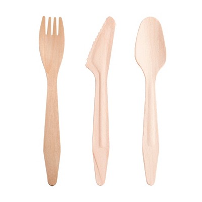 Smarty Had A Party Natural Birch Eco Friendly Wooden Cutlery Set - For 600 Guests