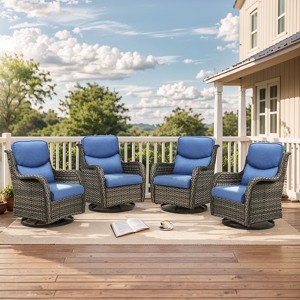 Gymojoy Outdoor Gliders Chairs Side Table with 5-Inch Thick Cushions - 1 of 4