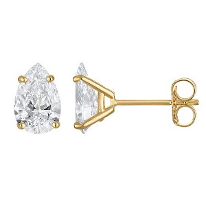 Naturalux 14K Yellow Gold 2 CT Lab Grown Diamond Solitaire Stud Earrings - 1 of 4