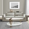 36 inModern Coffee Table, Oval Elliptical Shape, White Mango Wood With Antique Brass - 2 of 4