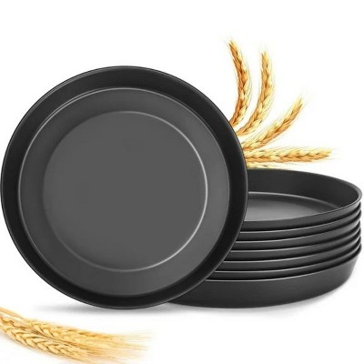 LunaLulinlk Dinner Plates Set of 8 Unbreakable Wheat Straw Plates 10-inch Large Plates Plastic Plates Reusable Dishwasher and Microwave Safe
