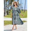 LA LEELA Women's House Daily Routine Evening Wear Maxi Slit Dresses Caftan Loungewear Casual Long Cover up Caftans for Women 1X-2X Black, Tie Dye - 2 of 4
