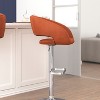Emma and Oliver Shae Contemporary Upholstered Adjustable Height Barstool with Rounded, Cutout Mid-Back and Pedestal Base - 4 of 4