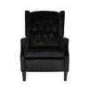 Wingback Pushback Recliner Chair with Tufted Back, Rivet Trim, and Birch Wood Legs - 2 of 4