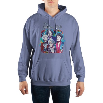 Mens Blue Golden GIrls TV Sitcom Series Graphic Hooded Sweatshirt