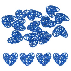 Unique Bargains Heart Shaped Wicker Rattan Decorative DIY Crafts Balls 2.4 Inch 12 Pcs - 1 of 4