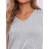cheibear Women's Loungewear Knit Sleeveless V Neck Tank Tops with Pants Pajamas Sets 2 Pcs - 4 of 4