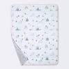 Jersey Knit Reversible Baby Blanket Adventures - Cloud Island™ White/Gray/Pink - 3 of 4