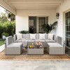 Pamapic 7-Piece Wicker Outdoor Sectional Set with Coffee Table and Cushions - 3 of 4