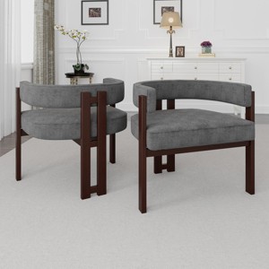 Marisa Teddy Dining Chairs Set of 2,Modern Design Armrest Dining Chair With Three Legs For Dining Room,Indoor Furniture - Maison Boucle - 1 of 4
