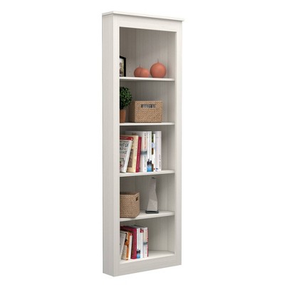 Sleek Washed Oak 5-Tier Corner Bookshelf for Modern Homes