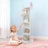Angel Sar Bow Pattern Children's Jewelry Mirror Cabinet, Painted MDF Rotating Storage with Door & Shelf, Kids Accessory Organizer for Bedroom - 2 of 4